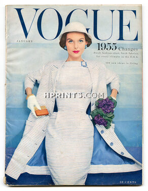Vogue US January 1955 Photo Blumenfeld, Pierre Balmain, Cartier, Mary Suzuki, Giacometti by Alexander Liberman