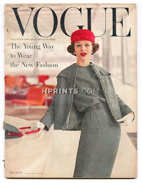Vogue US August 1, 1956 Cover by Rutledge, Karen Radkai, René Bouché