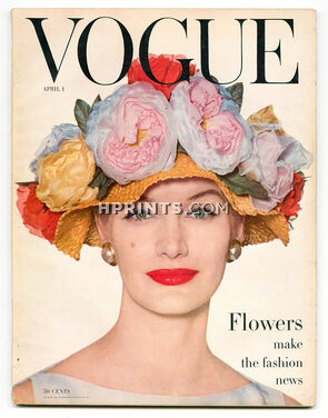 Vogue US April 1, 1956 Photo Irving Penn, Flowers, Marcel Vertès Flowered Circus, Eric, Horst, Coffin, Karen Radkai