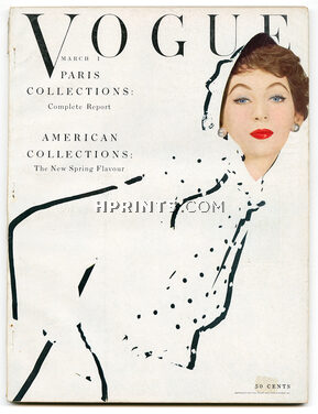 US Vogue March 1, 1953 Cover Blumenfeld, Paris Collections, Henry Clarke, Coffin, René Bouché, Horst...