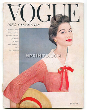 US Vogue January, 1954 Blumenfeld (5), Irving Penn, Parkinson, René Bouché, Horst, Jantzen by Gruau