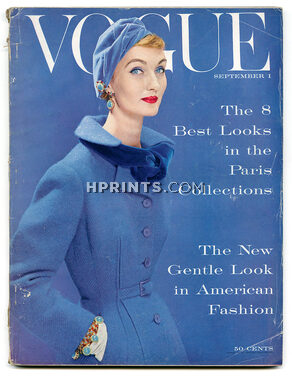 US Vogue September 1, 1954 Paris Collections, Blumenfeld (5), Coffin, Karen Radkai, Penn...