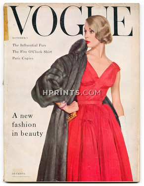 US Vogue October 1, 1954 Cover Irving Penn, Rawlings, Coffin, Horst, Dagmar, Braque by Alexander Liberman