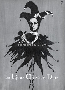 Christian Dior (Jewels) 1962 René Gruau, Jester, Joker