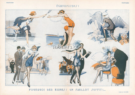 Julien Jacques Leclerc 1921 Multifunctional Jersey, Tenniswoman, Swimmer, Dancer, Elegant...