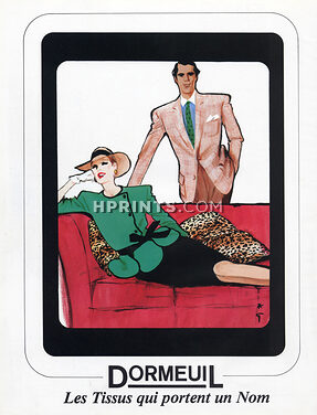 Dormeuil (Fabric) 1987 Men's & Women's Clothing, René Gruau
