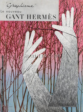 Hermès (Gloves) 1959 "Graphisme" Le Nouveau Gant Hermès