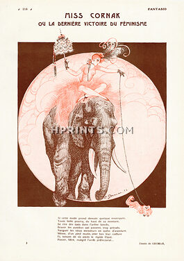 Miss Cornak ou La Dernière Victoire du Féminisme, 1922 - Charles Gesmar Elephant, Music Hall, Pekingese Dog