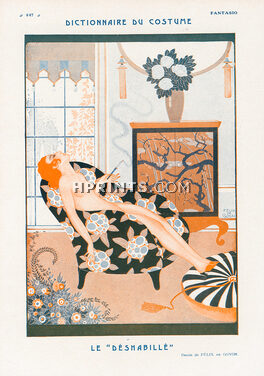 Le Déshabillé, 1922 - Felix de Goyon Smoker Nude, Cigarette Holder, Interior Decoration
