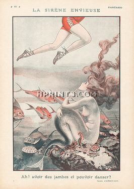 La Sirène Envieuse, 1921 - Chéri Hérouard Mermaid
