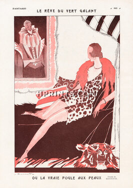 Léon Bonnotte 1923 Topless Deco Tiger Elegant Parisienne