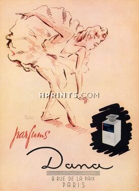 Dana (Perfumes) 1946 Tabu, Facon Marrec, Ballerina