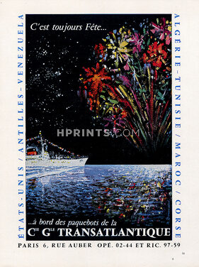Compagnie Générale Transatlantique 1957 R. Bouvard Fireworks