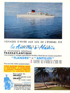 Compagnie Générale Transatlantique 1959 Antilles