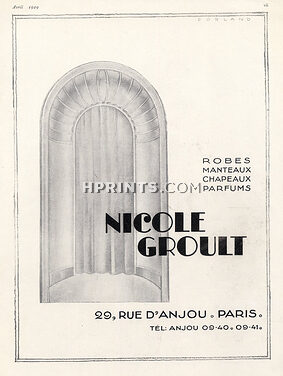 Nicole Groult 1929 Address: 29 rue d'Anjou, Paris
