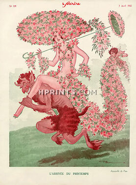 Pem 1932 Spring Faun, Sexy Girl Topless