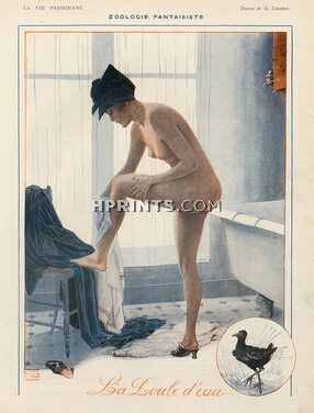 Georges Léonnec 1918 Nude Bathroom