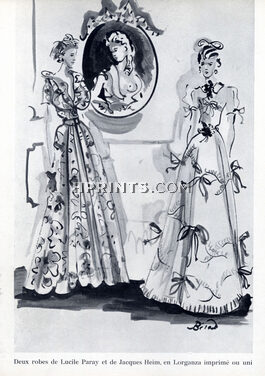 Lucile Paray & Jacques Heim 1937 Organza imprimé, Christian Bérard