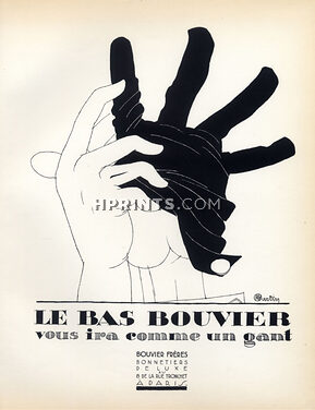 Bouvier Frères 1928 Stockings Hosiery, Lithograph PAN P.Poiret, Charles Martin