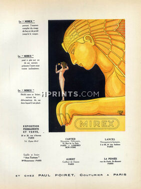 Mirex (Mirror) 1928 Gold Sphinx, Egypt, Lithograph PAN Paul Poiret