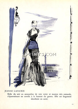 Jeanne Lafaurie 1948 Demachy Evening Gown