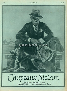 Stetson (Hat) 1924 Tennisman R.C.Kauffmann Dog