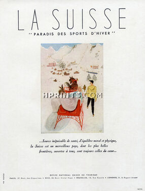 Office du Tourisme - Suisse (Switzerland) 1948 Winter Sports