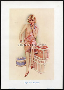 Suzanne Meunier 1928 Le Problème du Retour, Topless Luggage