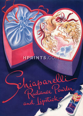 Schiaparelli (Cosmetics) 1945 Powder, Lipstick, Salvador Dali