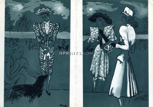 Rosevienne 1946 Summer Dresses, Eduardo Benito, Fashion Illustration