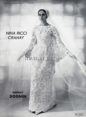 Nina Ricci Crahay 1963 Wedding Dress, Seeberger, Dognin