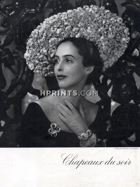 Caroline Reboux 1948 Evening Hat, Capeline du soir, Dusausoy