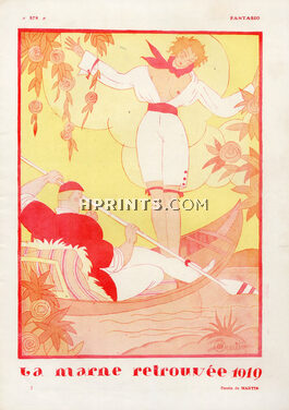 La Marne Retrouvée, 1919 - Charles Martin Sexy Girl, Boating