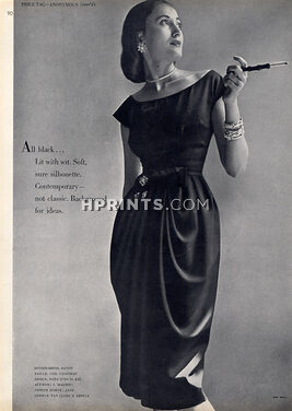 Ceil Chapman 1943 Dinner Dress, Jewels Van Cleef & Arpels