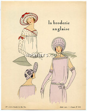 La Broderie Anglaise, 1922 - Soeurs David. La Gazette du Bon Ton, n°1 — Croquis N°VII