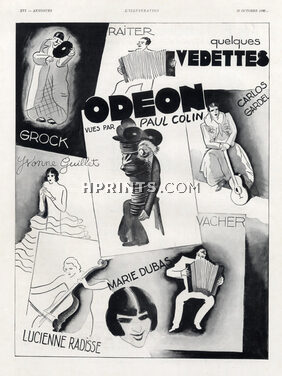 Odeon 1932 Grock, Carlos Gardel, Marie Dubas, Yvonne Guillet, Lucienne Radisse