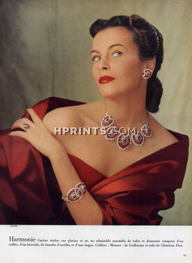 Cartier (Jewels) 1950 Parure en Rubis et Diamants, Dior Dress, Guillaume Hairstyle, Photo Philippe Pottier