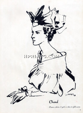 Chanel 1938 Cape, Hat & Gloves Ribbon, Jean Pagès
