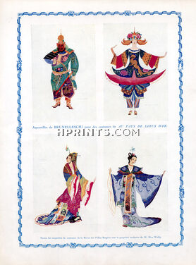 Umberto Brunelleschi 1923 Japanese Traditionnal Theatre Costumes, Au pays de Lotus d'or