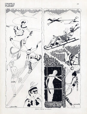 Laboccetta 1924 Winter Sports Skiing, Luger, Ice Skating