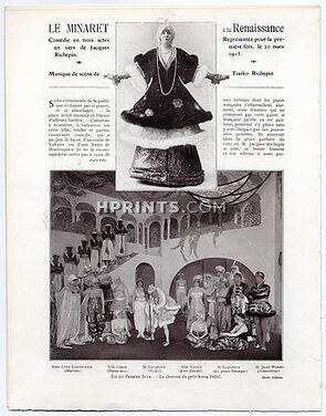 Le Minaret à la Renaissance, 1913 - Costumes Paul Poiret, Cora Laparcerie, José de Zamora, 6 pages
