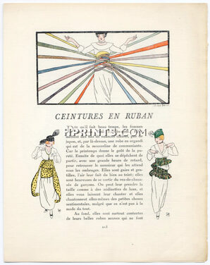 Ceintures en Ruban, 1914 - Jan Van Brock La Gazette du Bon Ton, Texte par Marcel Astruc, 3 pages