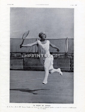 Suzanne Lenglen 1926 Tennis Player, Photo G. de Givenchy