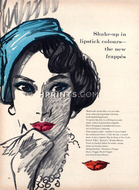 René Bouché 1959 Frances Denney Lipstick Hat by Braagaard