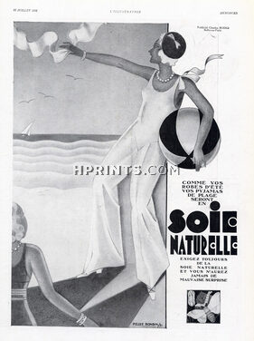 Soie Naturelle 1931 Pierre Ronsin, Beachwear