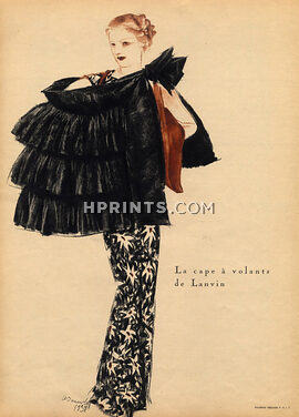 Alexandre Iacovleff 1934 Jeanne Lanvin, "La Cape à volants", Herz-Belperron, Mauboussin, Ostertag