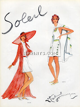 Domergue 1936 Paquin & Worth, Summer Dresses, Fashion