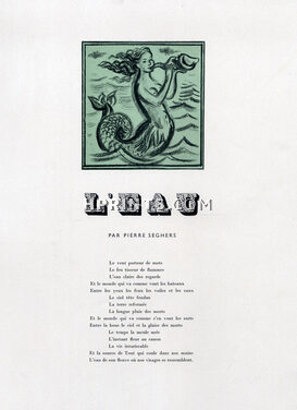 L'Eau, 1946 - Mermaid, Text by Pierre Seghers