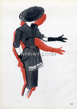 Jacques Heim 1946 Dress René Gruau