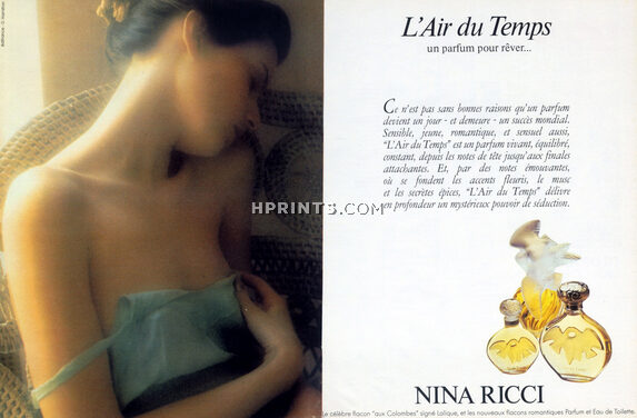 Nina Ricci (Perfumes) 1986 l'Air du Temps David Hamilton Crystal Lalique